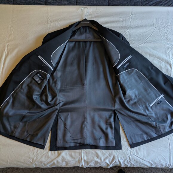 Awearness Kenneth Cole Slim Fit Black Suit 46 Extra-Long and Pants W36-38 L34 - Picture 4 of 16